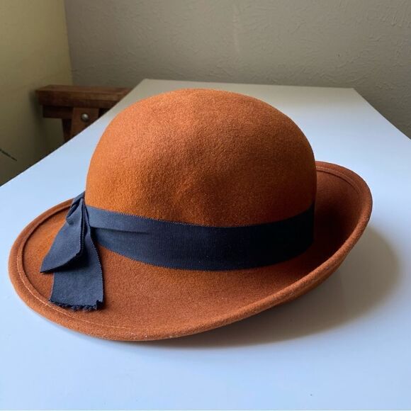 Vintage 1960’s Bollman Tina Too Wool Hat Bow Felt - Picture 2 of 10